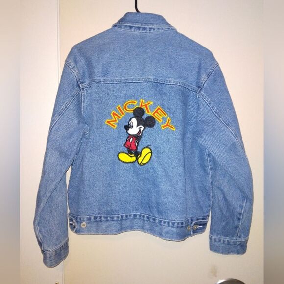 Vintage Mickey Unlimited jean jacket embroidered size Large - Picture 1 of 7